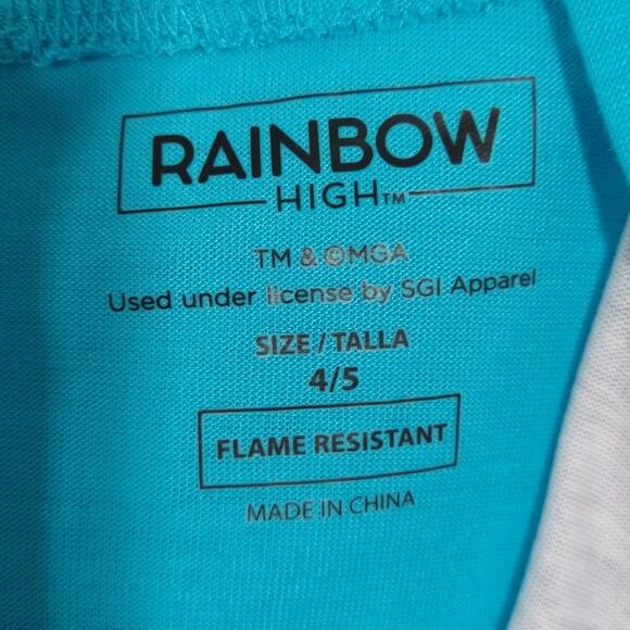 A Rainbow High Dolls Girls Blue Hooded Zip Up Romper PJs Pajamas NWT XS 4 5 - Picture 6 of 7